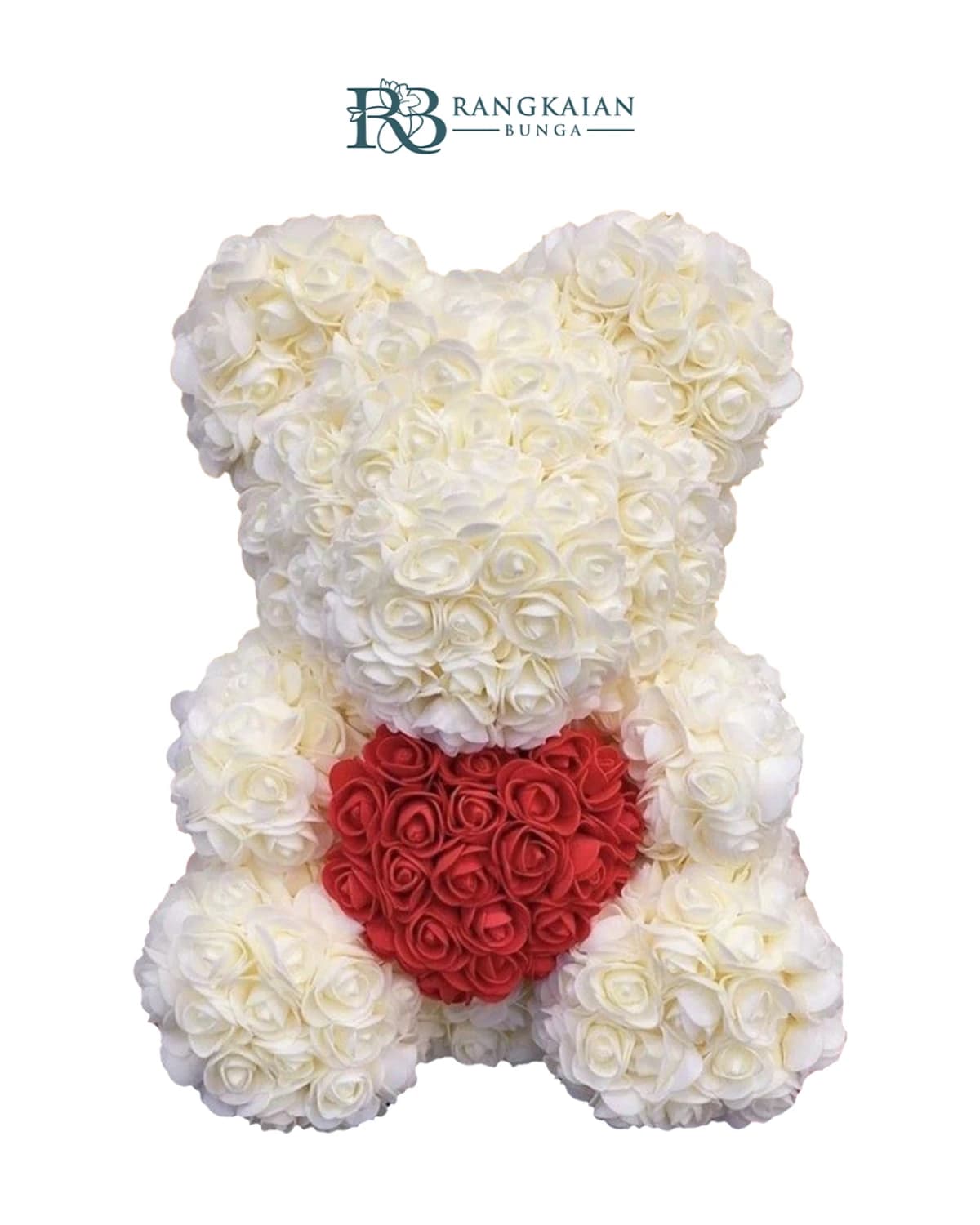 Teddy in Bloom 200 Stems White Red Roses